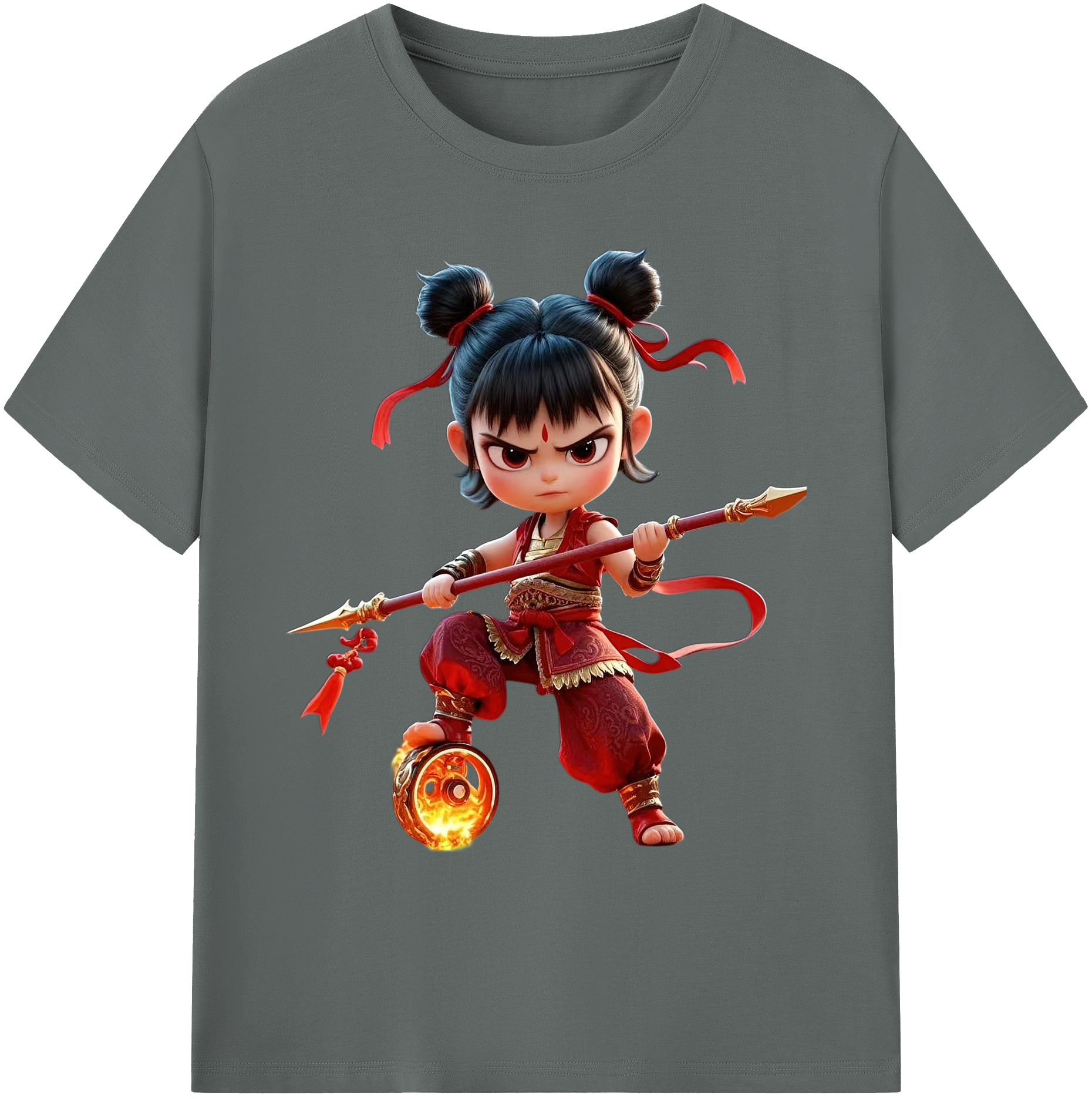 （画像用） Ne Zha 2 ナタ 魔童の大暴れ 綿100％ メンズ半袖Tシャツ｜肌触りやわらか＆通気性